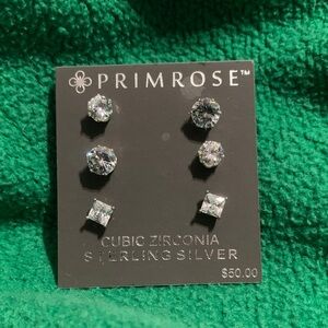 Primrose Sterling Silver Cubic Zirconia Earrings - Silver